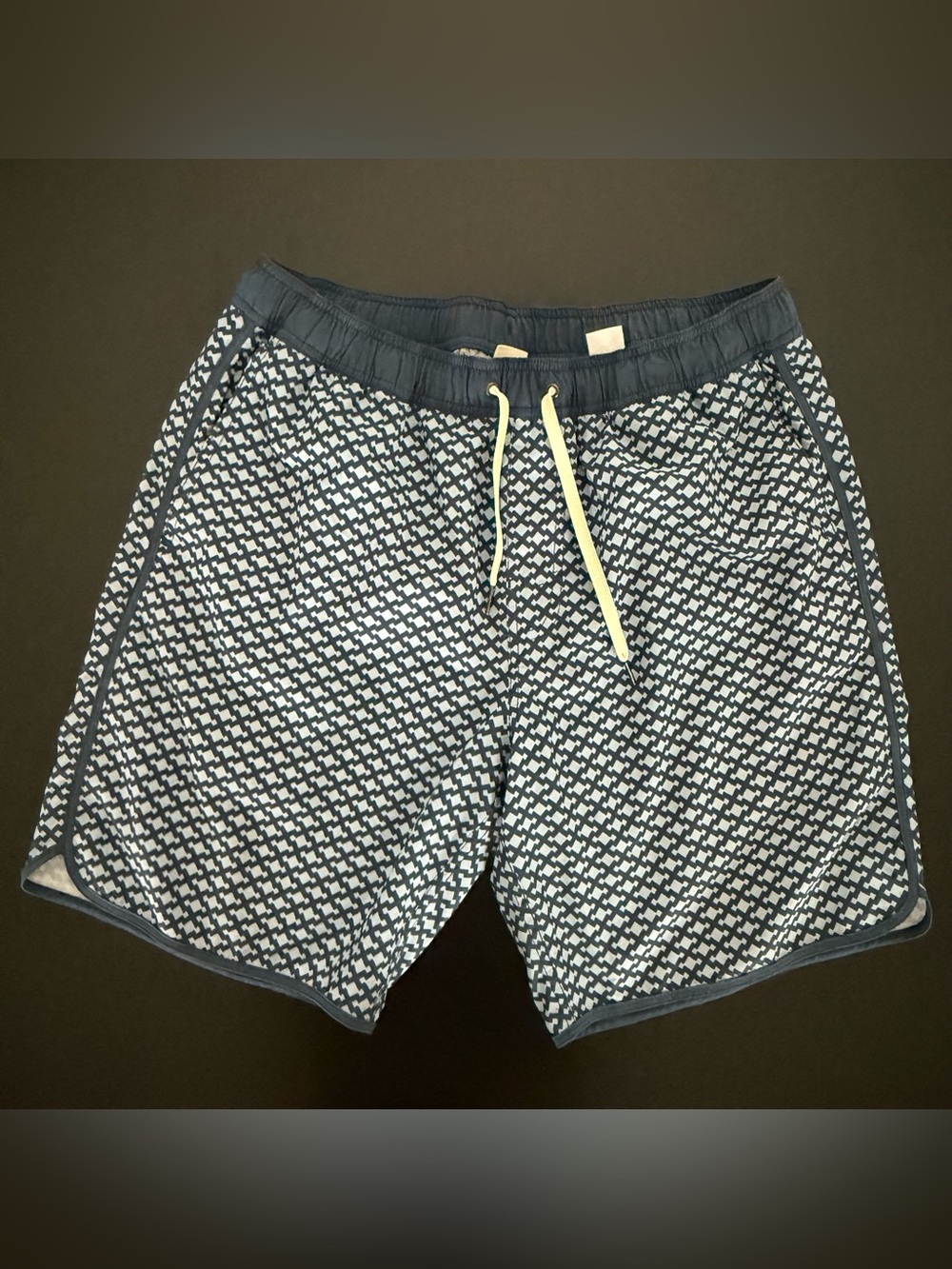 Fair Harbor Geo-Print Swim Trunks Size L